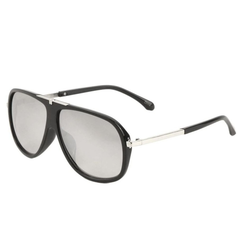Men Sunglasses Silver Mirror Lens Silver Frame Classy Retro Shades Beach Outdoor